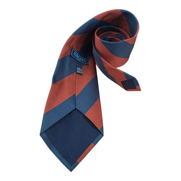 TINCATI Orange Striped Silk Tie ITALY 57"/4" EC - Picture 6 of 10